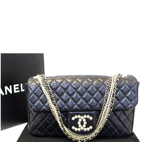 chanel westminster flap bag with pearls|Chanel Black Quilted Lambskin Westminster Pearl .